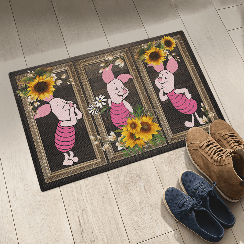 Piglet Sunflower Door Mat Bathroom Mats Home Decor Nearkii
