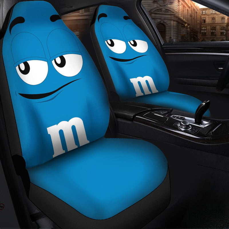 M&M Blue Chocolate Premium Custom Car Seat Covers Decor Protectors Nearkii