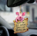Pig Get In Sit Down Shut Up Hang On Car Ornament Custom Car Accessories Decorations Nearkii