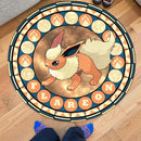 Pokemon Flareon Round Carpet Rug Bedroom Livingroom Home Decor
