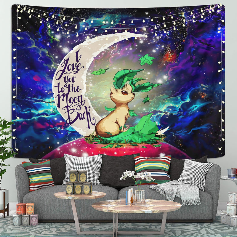 Leafeon Evee Evolution Pokemon Love You To The Moon Galaxy Tapestry Room Decor Nearkii