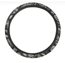 Monochrome Dinosaur Fossil Pattern Print Car Steering Wheel Cover Nearkii
