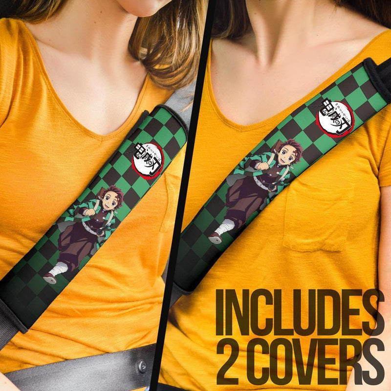 Tanjiro Kamado Demon Slayers Anime Car Seat Belt Cover Custom Car Accessories Nearkii