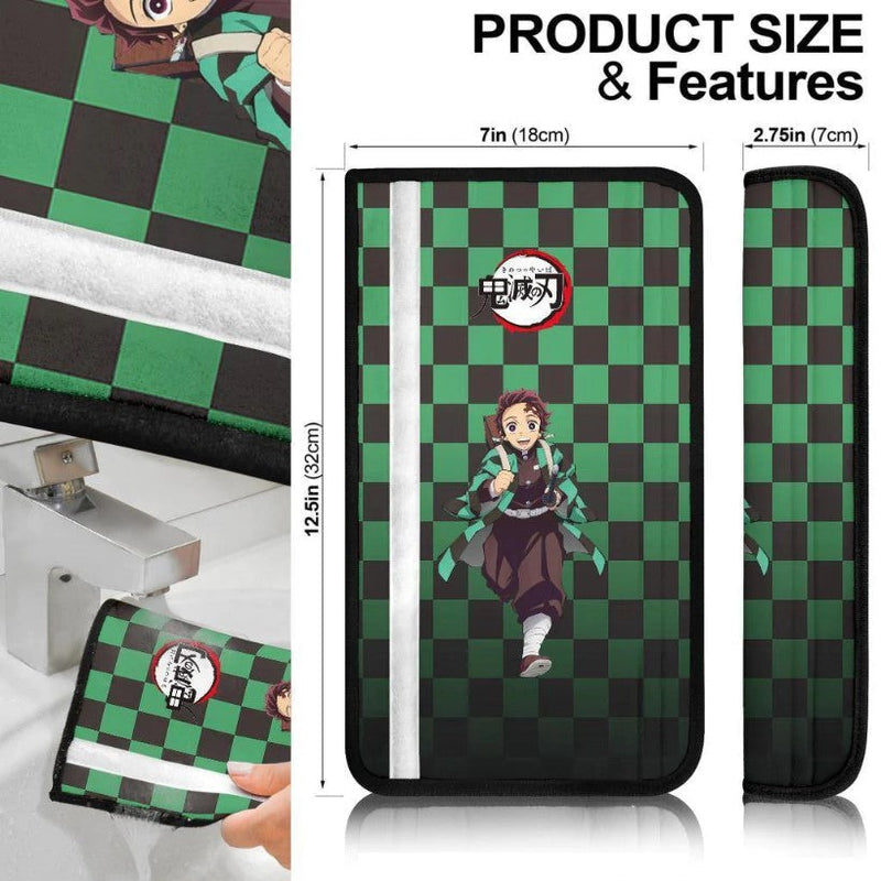 Tanjiro Kamado Demon Slayers Anime Car Seat Belt Cover Custom Car Accessories Nearkii