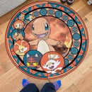 Pokemon Fire Starter Round Carpet Rug Bedroom Livingroom Home Decor Nearkii