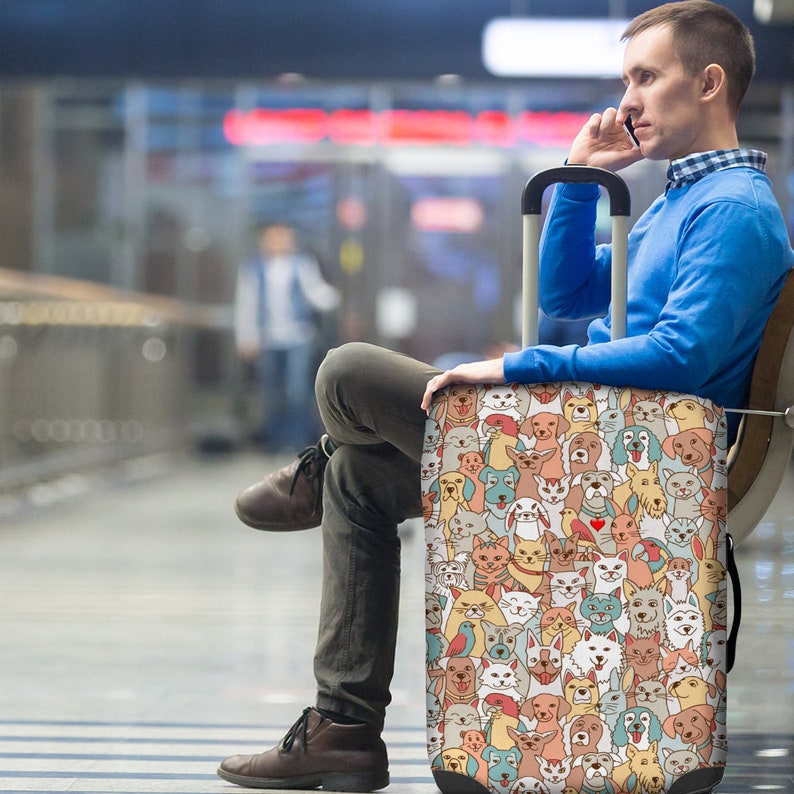 Crazy Pets Collection Spandex Luggage Cover Suitcase Protector Nearkii