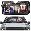 Uncle Sam And Bulldog Custom Car Auto Sun Shades Windshield Accessories Decor Gift Nearkii