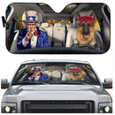 Uncle Sam And German Shepherds Custom Car Auto Sun Shades Windshield Accessories Decor Gift Nearkii