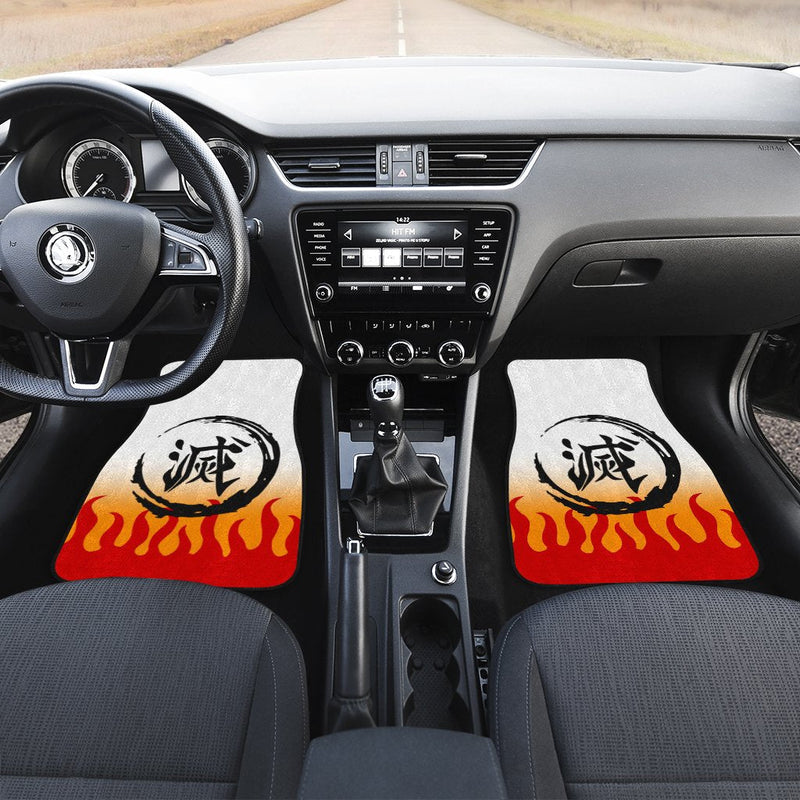 Demon Slayers Car Floor Mats Kyojuro Rengoku Pattern Kimetsu no Yaiba Car Accessories Nearkii