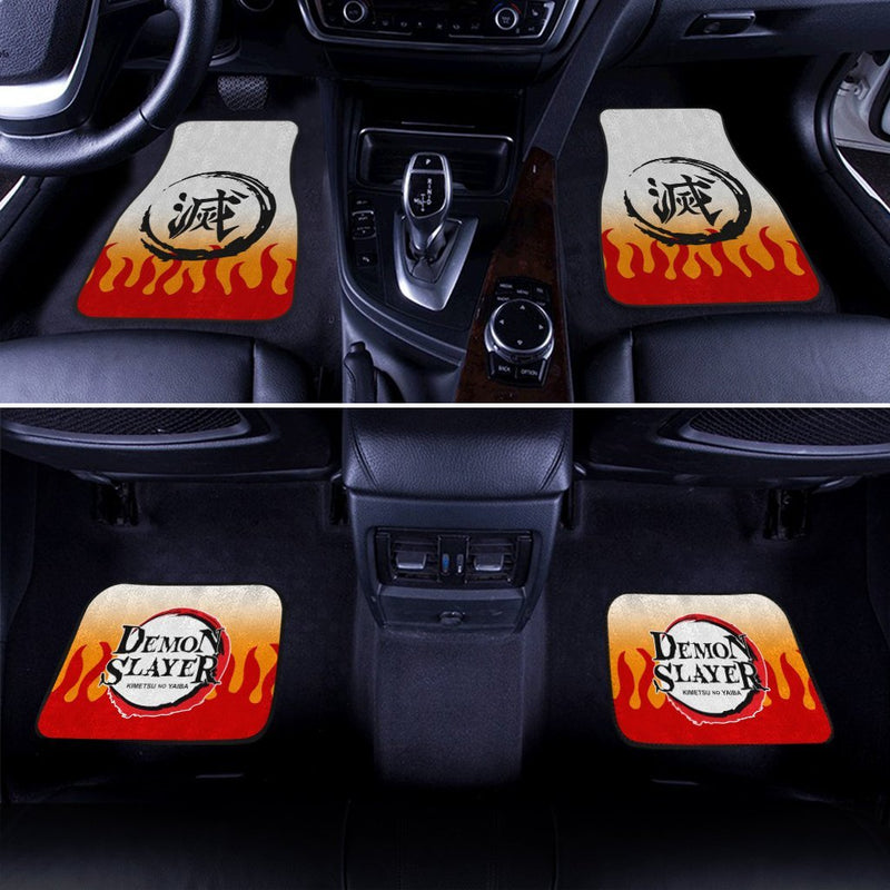 Demon Slayers Car Floor Mats Kyojuro Rengoku Pattern Kimetsu no Yaiba Car Accessories Nearkii