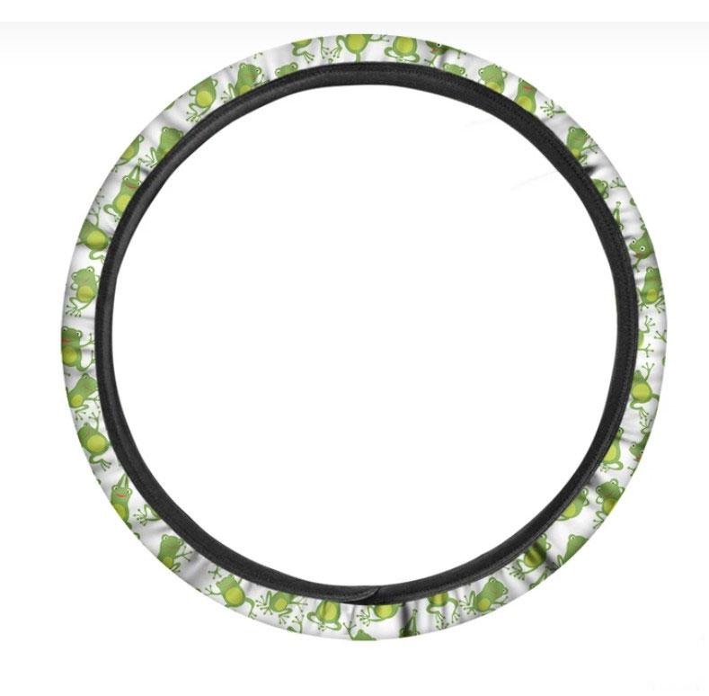 Cute Frog Pattern Print Car Steering Wheel Cover Nearkii