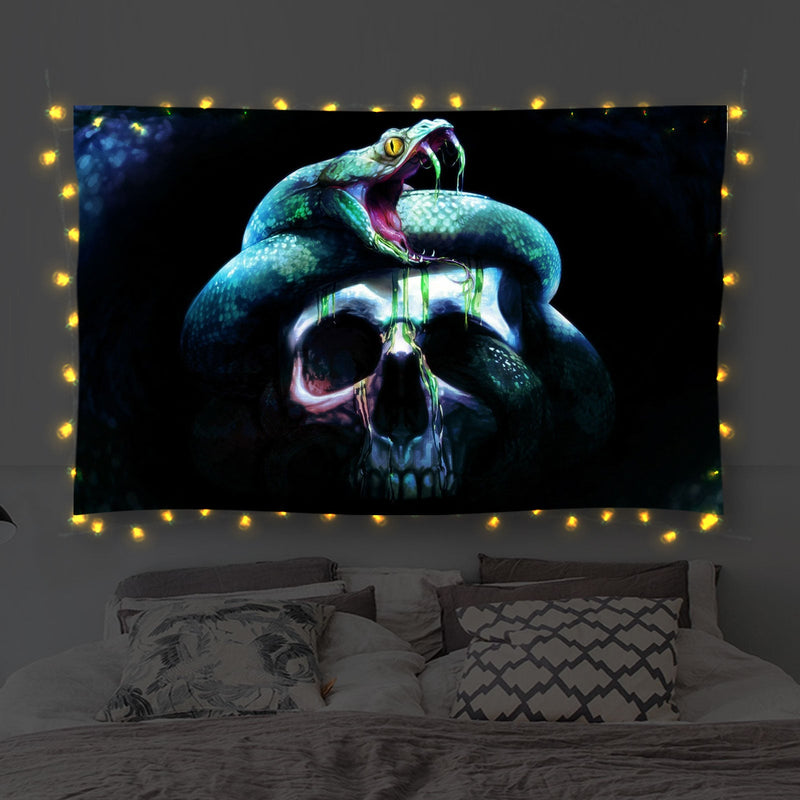 Snake Skull Tapestry Room Decor Nearkii