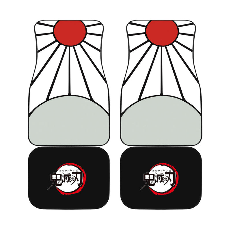 Demon Slayers Car Floor Mats Tanjiro Rising Sun Hanafuda Car Accessories Car Accessories Nearkii