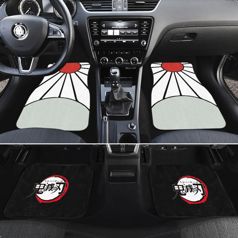 Demon Slayers Car Floor Mats Tanjiro Rising Sun Hanafuda Car Accessories Car Accessories Nearkii