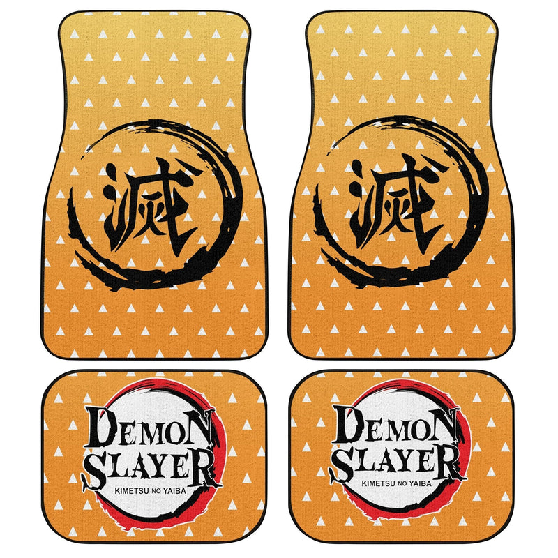 Demon Slayers Car Floor Mats Zenitsu Agatsuma Pattern Kimetsu no Yaiba Car Accessories Nearkii