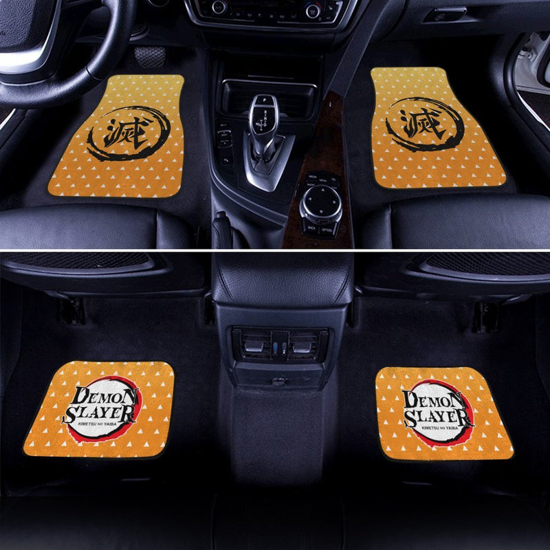Demon Slayers Car Floor Mats Zenitsu Agatsuma Pattern Kimetsu no Yaiba Car Accessories Nearkii