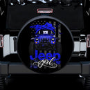 Halloween American Flag Dark Blue Jeep Girl Car Spare Tire Covers Gift For Campers Nearkii