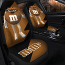 M&M's Candy Ice Cream Cones Chocolate Brown Art Car Seat Covers Custom Car Accessories