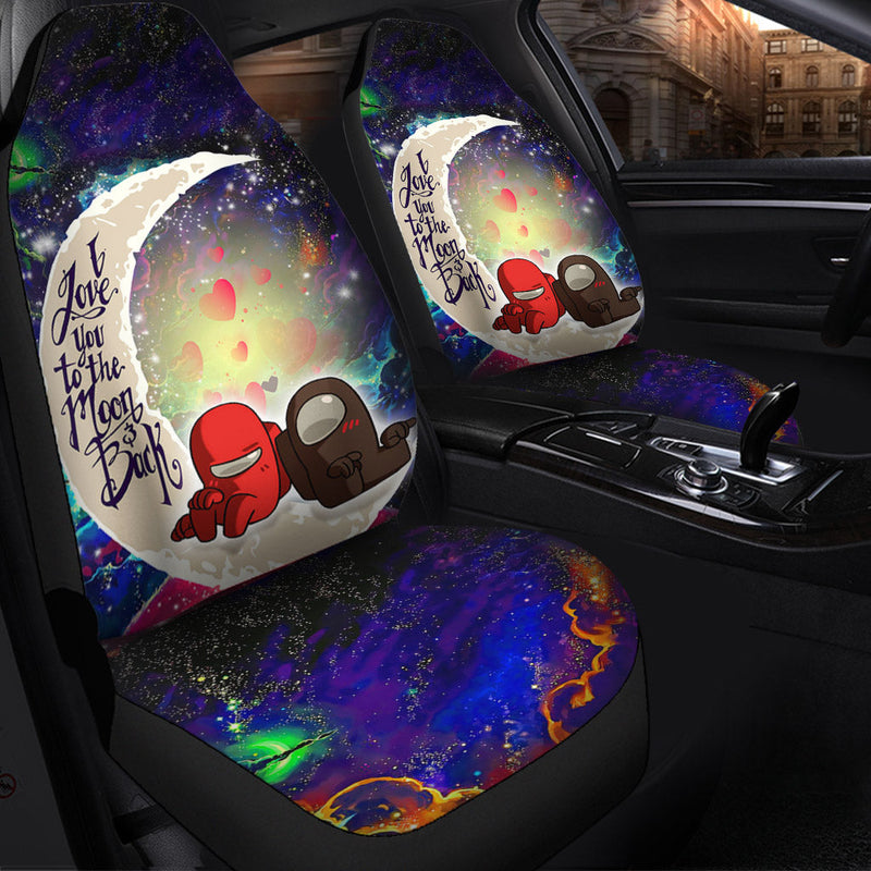 Among Us Couple Love You To The Moon Galaxy Car Seat Covers Nearkii