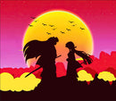 Inuyasha Couple Anime Sunset Tapestry Room Decor Nearkii