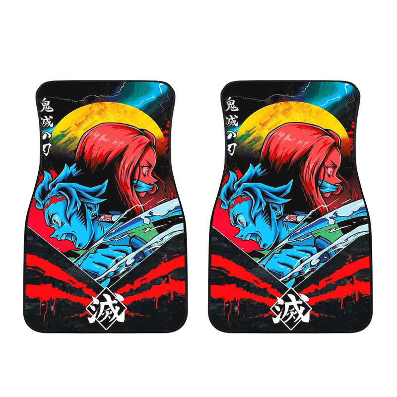 Tanjiro x Nezuko Car Floor Mats Custom Demon Slayer Anime Car Accessories Nearkii