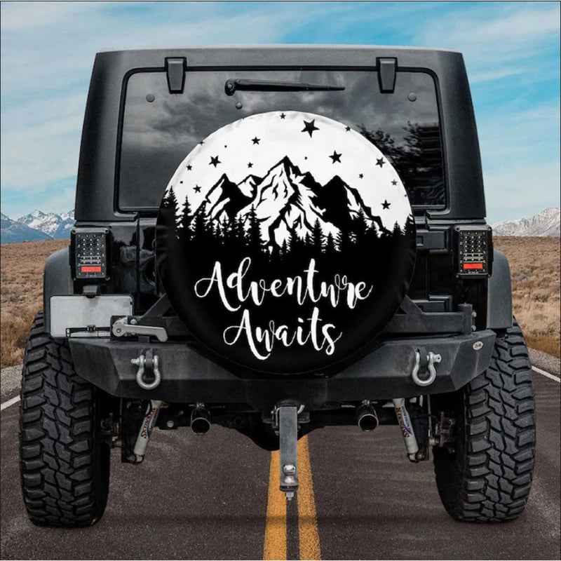 Adventure Awaits Car Spare Tire Cover Gift For Campers Nearkii