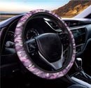 Pink Purple And Grey Camouflage Print Car Steering Wheel Cover Nearkii