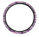 Pink Purple And Grey Camouflage Print Car Steering Wheel Cover Nearkii