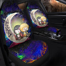 Zenitsu And Nezuko Chibi Demon Slayer Love You To The Moon Galaxy Car Seat Covers