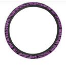 Purple And Black Halloween Bat Print Car Steering Wheel Cover Nearkii