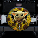 Baby Yoda Sunflower Zipper Car Spare Tire Covers Gift For Campers Nearkii