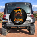 Halloween American Flag Orange Jeep Girl Car Spare Tire Covers Gift For Campers Nearkii