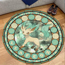 Pokemon Leafeon Round Carpet Rug Bedroom Livingroom Home Decor Nearkii