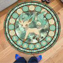 Pokemon Leafeon Round Carpet Rug Bedroom Livingroom Home Decor Nearkii