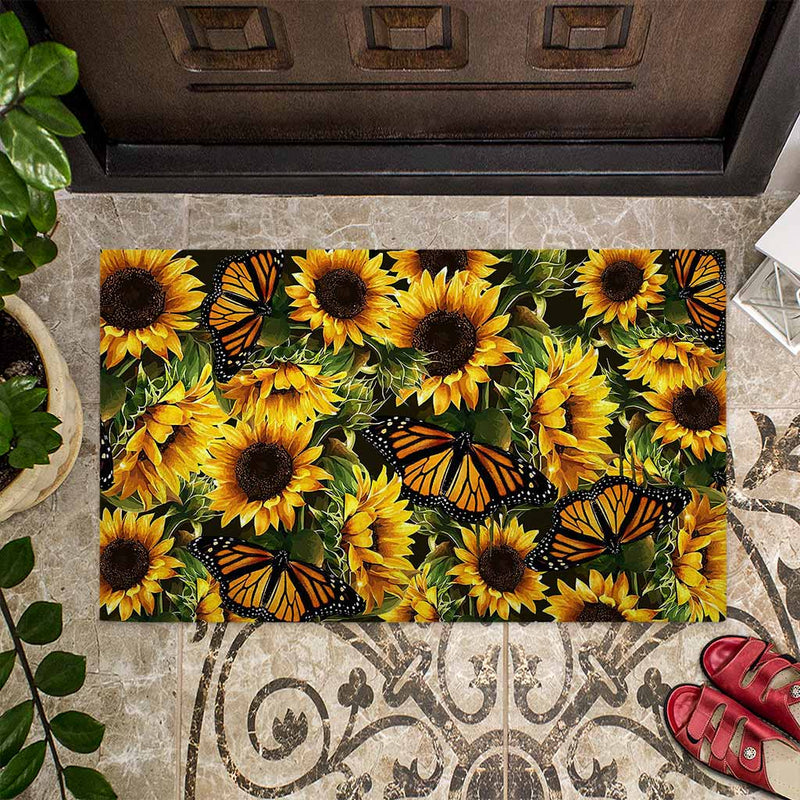 Hello Sunshine Sunflower Doormat Home Decor Nearkii