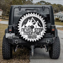 Never Stop Moutain Biking American Day Car Spare Tire Cover Gift For Campers Nearkii