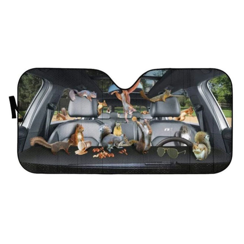 Squirrel Custom Car Auto Sun Shades Windshield Accessories Decor Gift Nearkii