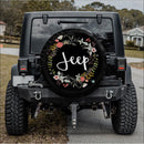 Vintage Jeep Flower Car Spare Tire Cover Gift For Campers Nearkii