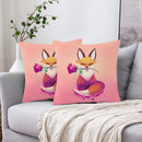 Fox Rose Pink Cute Pillowcase Room Decor