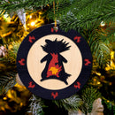 Typhlosion Pokemon Evolution Fire Wood Circle Ornament Perfect Gift For Holiday Nearkii