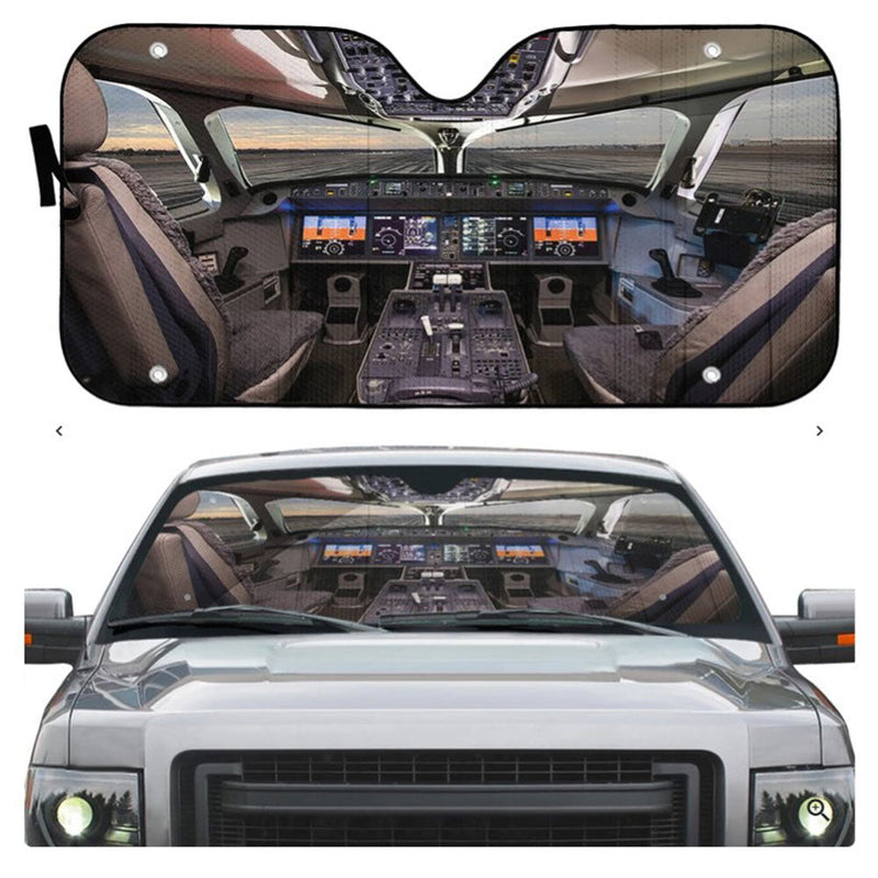 Airbus Cockpit Custom Car Auto Sun Shades Windshield Accessories Decor Gift Nearkii