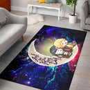 Zenitsu And Nezuko Chibi Demon Slayer Love You To The Moon Galaxy Carpet Rug Home Room Decor Nearkii