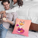 Fox Rose Pink Cute Pillowcase Room Decor