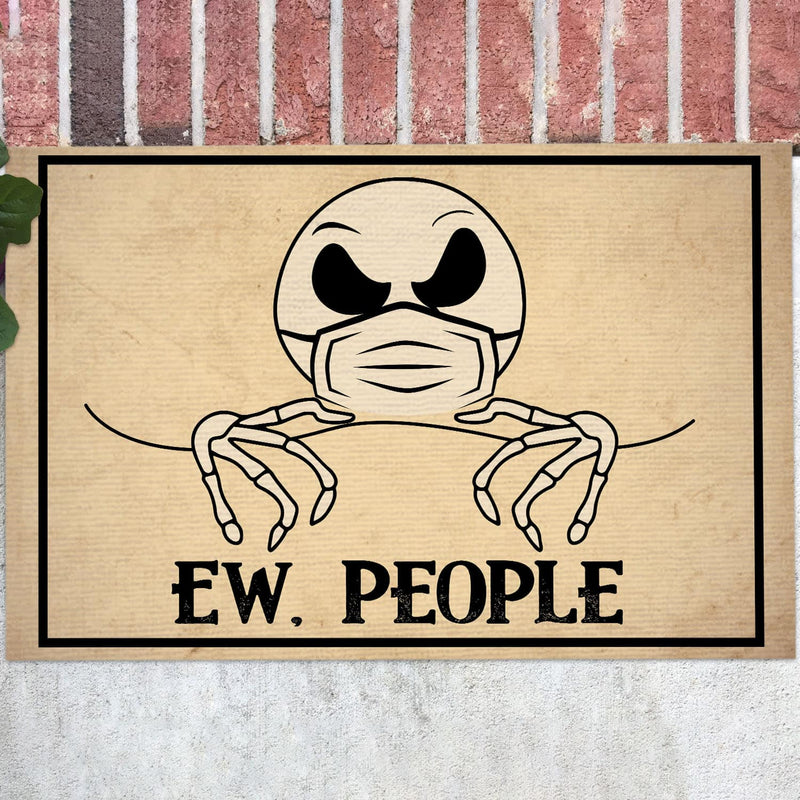 Ew People Jack Skellington Face Mask Funny Doormat Home Decor Nearkii