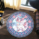 Pokemon Sylveon Round Carpet Rug Bedroom Livingroom Home Decor Nearkii