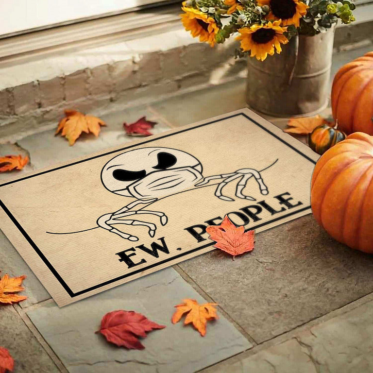 Ew People Jack Skellington Face Mask Funny Doormat Home Decor Nearkii