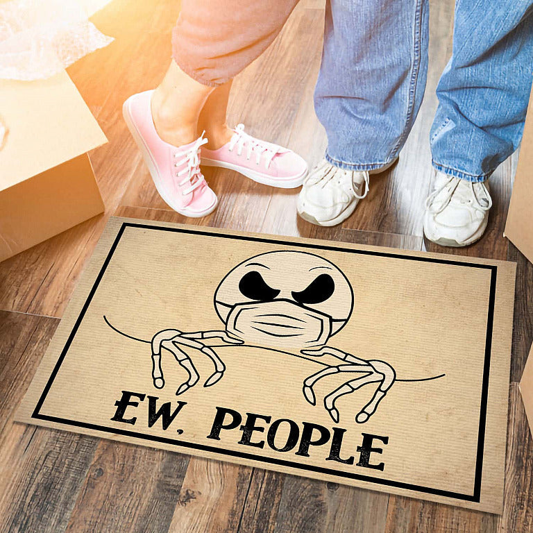 Ew People Jack Skellington Face Mask Funny Doormat Home Decor Nearkii