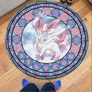 Pokemon Sylveon Round Carpet Rug Bedroom Livingroom Home Decor Nearkii