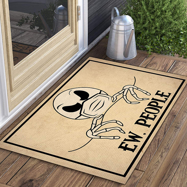 Ew People Jack Skellington Face Mask Funny Doormat Home Decor Nearkii