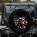 Skull American Flag Jeep Car Spare Tire Cover Gift For Campers Nearkii